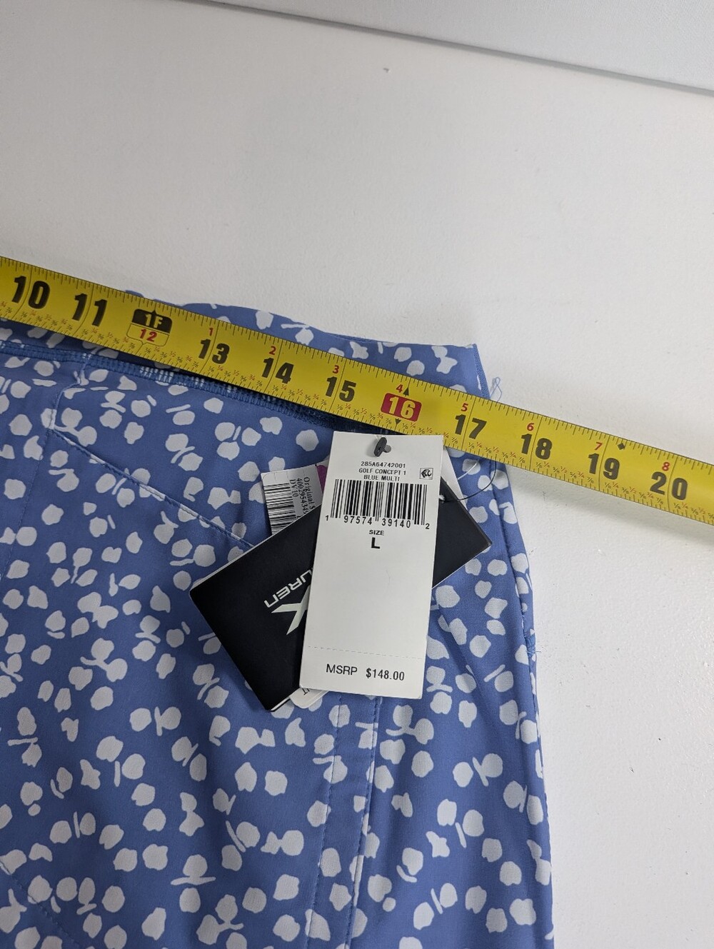 NWT RALPH LAUREN RLX blue White skirt short skort golf tennis Pickleball Sz L - Picture 10 of 16